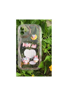 Generic Silicone back cover with cartoon design compatible with iPhone 11 clear  - Image 2