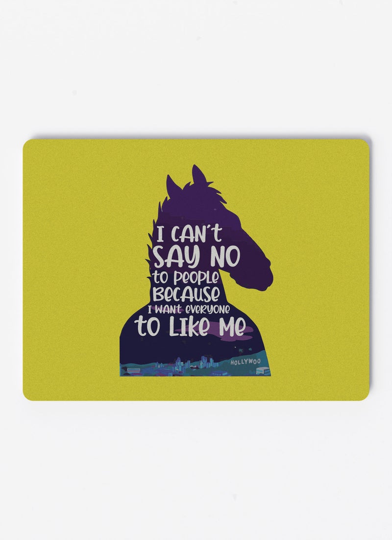 LOUD UNIVERSE Rectangular Desk Mouse Pad Bojack Horseman I Can't Say No Quote Non-Slip Rubber Base Mouse Pad - Image 1