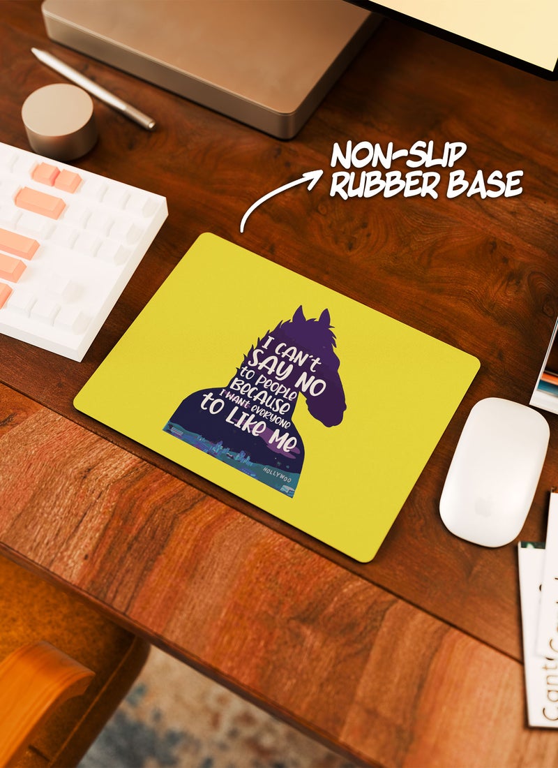 LOUD UNIVERSE Rectangular Desk Mouse Pad Bojack Horseman I Can't Say No Quote Non-Slip Rubber Base Mouse Pad - Image 3