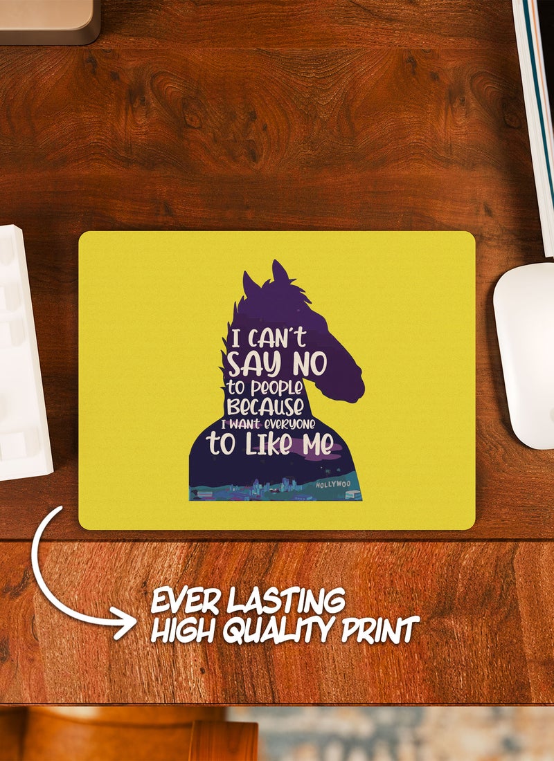 LOUD UNIVERSE Rectangular Desk Mouse Pad Bojack Horseman I Can't Say No Quote Non-Slip Rubber Base Mouse Pad - Image 2