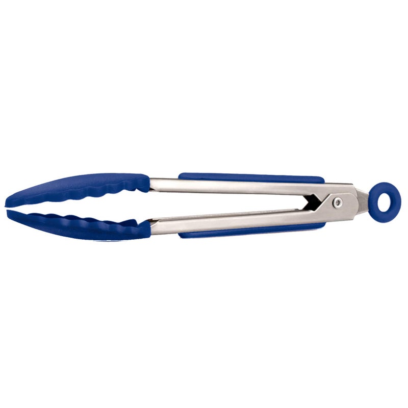 Tovolo Mini Silicone Easy-Grip Tongs, Non-Slip Handle, 8.25 Inches, Blue - Image 1