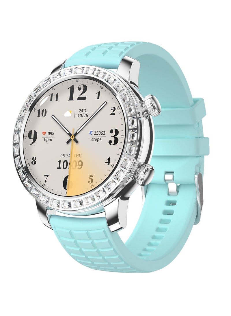 AROAQ Z95 Smart Watch, Waterproof HD AMOLED Mini Smart Watch With Two Straps, Gesture Answering Health Monitoring Full Touch Fitness Tracker Watch With Multiple Sports Modes, (Blue) - Image 1