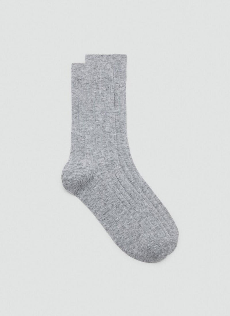 MANGO Ribbed wool blend socks - Image 1