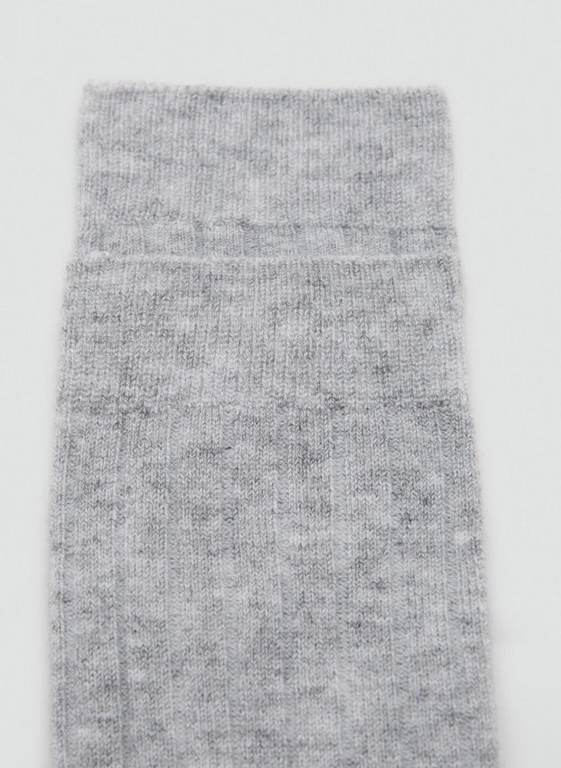 MANGO Ribbed wool blend socks - Image 3