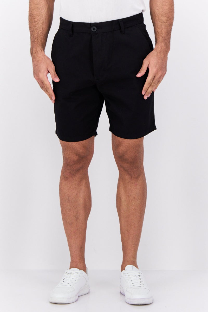 French Connection Men Solid Chino Shorts, Black - Image 1