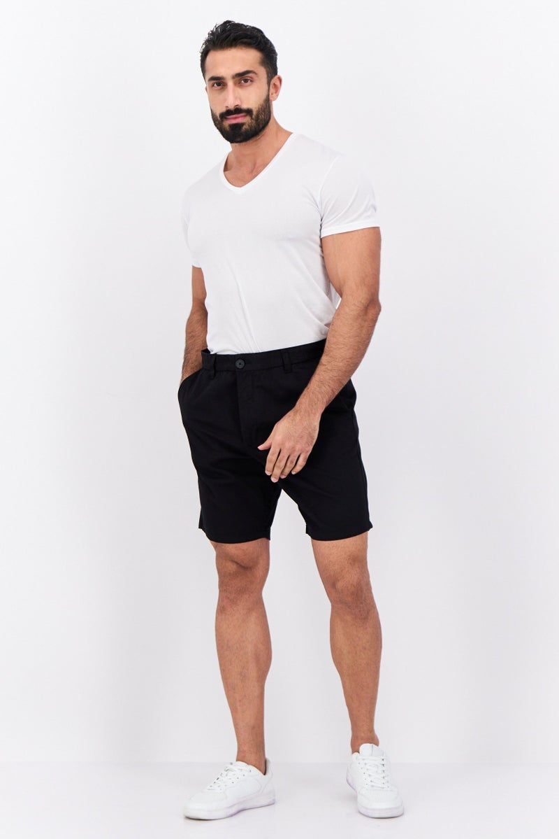 French Connection Men Solid Chino Shorts, Black - Image 4