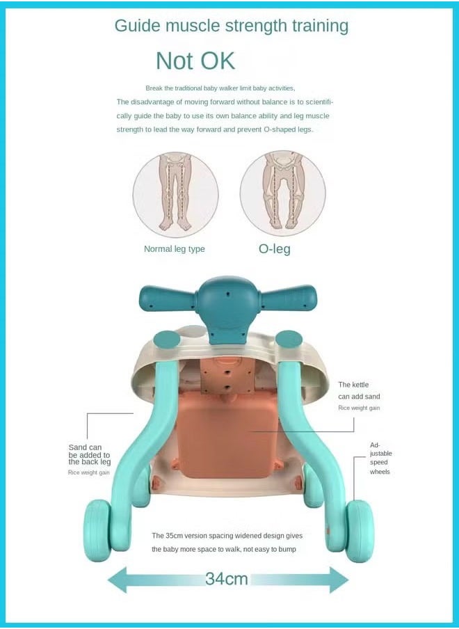 Vinnatsu Baby Push Walker Sit to Stand Baby Walker with Wheel Assemble as Scooter Balance Bike Detachable Panel Kids Music Trolley for Infant Boys Girls  - Image 5