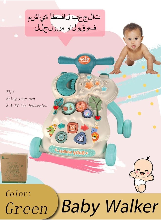 Vinnatsu Baby Push Walker Sit to Stand Baby Walker with Wheel Assemble as Scooter Balance Bike Detachable Panel Kids Music Trolley for Infant Boys Girls  - Image 1