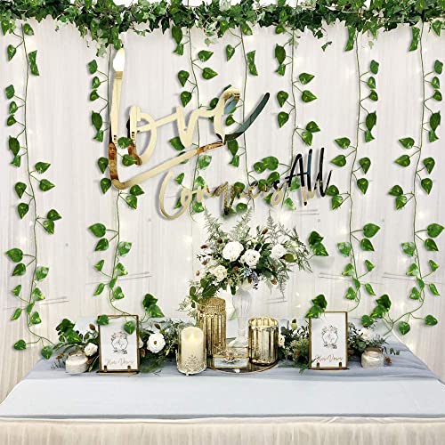 vrct Artificial Garlands Hanging Leaves Greenery Vine Creeper Plants (Green, Set Of 6,8 Feet Each) - Image 3