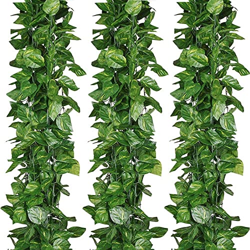 vrct Artificial Garlands Hanging Leaves Greenery Vine Creeper Plants (Green, Set Of 6,8 Feet Each) - Image 2