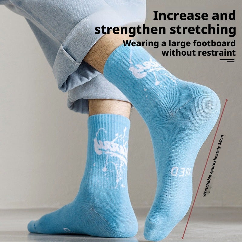 Adult Unisex Combed Cotton Mid-Calf Sports Socks, Large Sizes - Image 3
