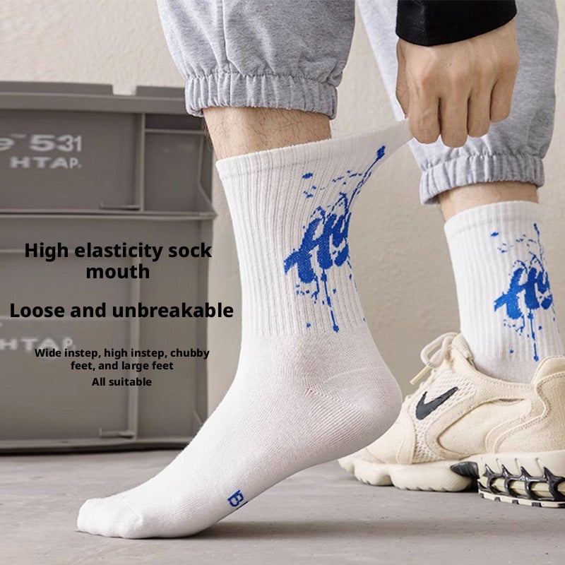Adult Unisex Combed Cotton Mid-Calf Sports Socks, Large Sizes - Image 5