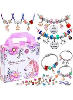 Unleash Your Creativity with this Unicorn Charm Bracelet Making Kit for Girls, Ideal Gift for Ages 8-12!