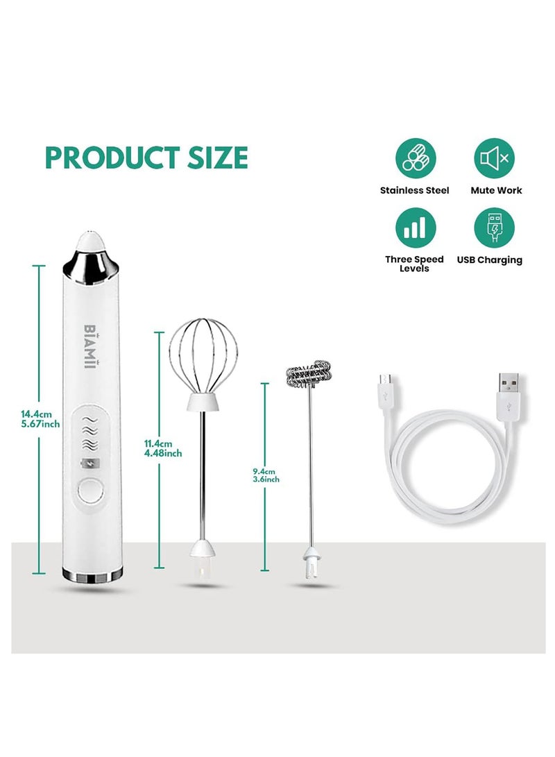 Flushrenic Milk frother,Milk Frother Handheld Battery, Electric Foam Maker Frother Wand,Drink Mixer Coffee Blender Whisk Mixer for Latte, Coffee Enthusiasts Gift,Drink Mixer with Stainless Steel Whisk for Coffee, Matcha, Lattes, Cappuccino . - Image 2