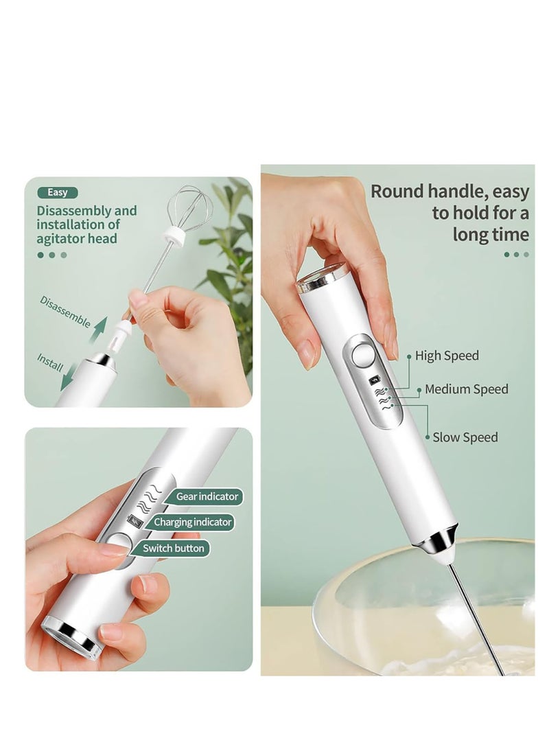 Flushrenic Milk frother,Milk Frother Handheld Battery, Electric Foam Maker Frother Wand,Drink Mixer Coffee Blender Whisk Mixer for Latte, Coffee Enthusiasts Gift,Drink Mixer with Stainless Steel Whisk for Coffee, Matcha, Lattes, Cappuccino . - Image 3