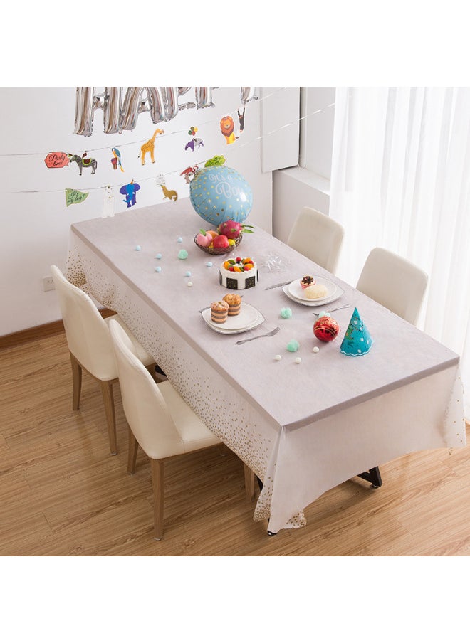 Generic Polka Dot Disposable Tablecloth Printed Party Decoration Peva Thickened Table Cloth Waterproof-Color:Foundation Gold Dot-Specifications:137*274cm  - Image 5