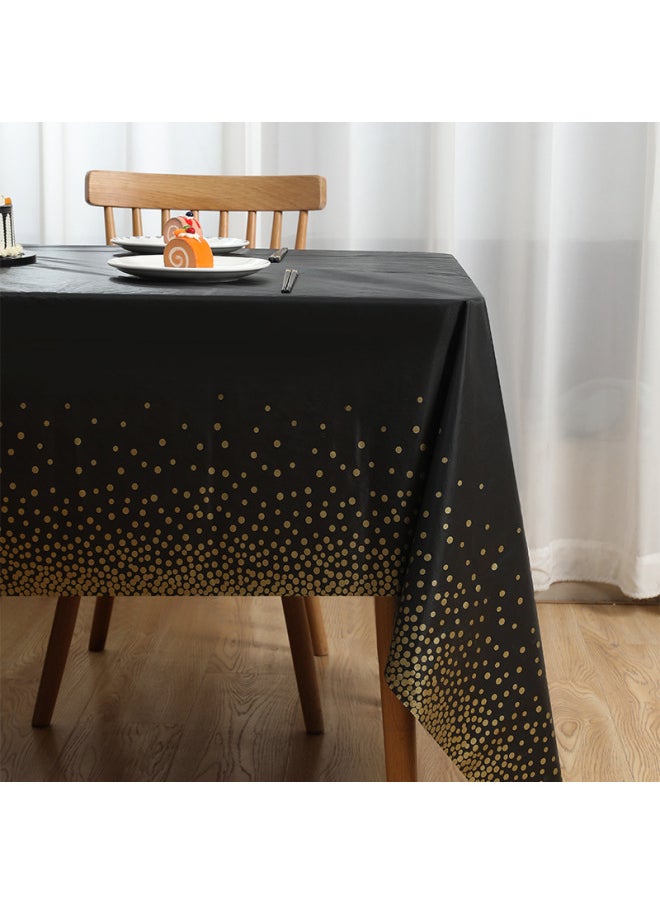 Generic Polka Dot Disposable Tablecloth Printed Party Decoration Peva Thickened Table Cloth Waterproof-Color:Foundation Gold Dot-Specifications:137*274cm  - Image 3
