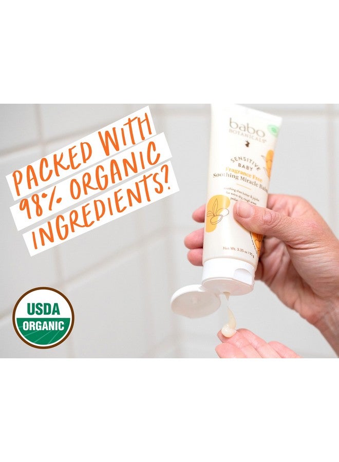 Babo Botanicals Sensitive Baby Fragrance-Free Soothing Miracle Balm - USDA Organic - All-Purpose Salve with Olive Oil & Shea Butter - For extra-dry, rough areas - EWG Verified - For Babies & Kids - Image 3
