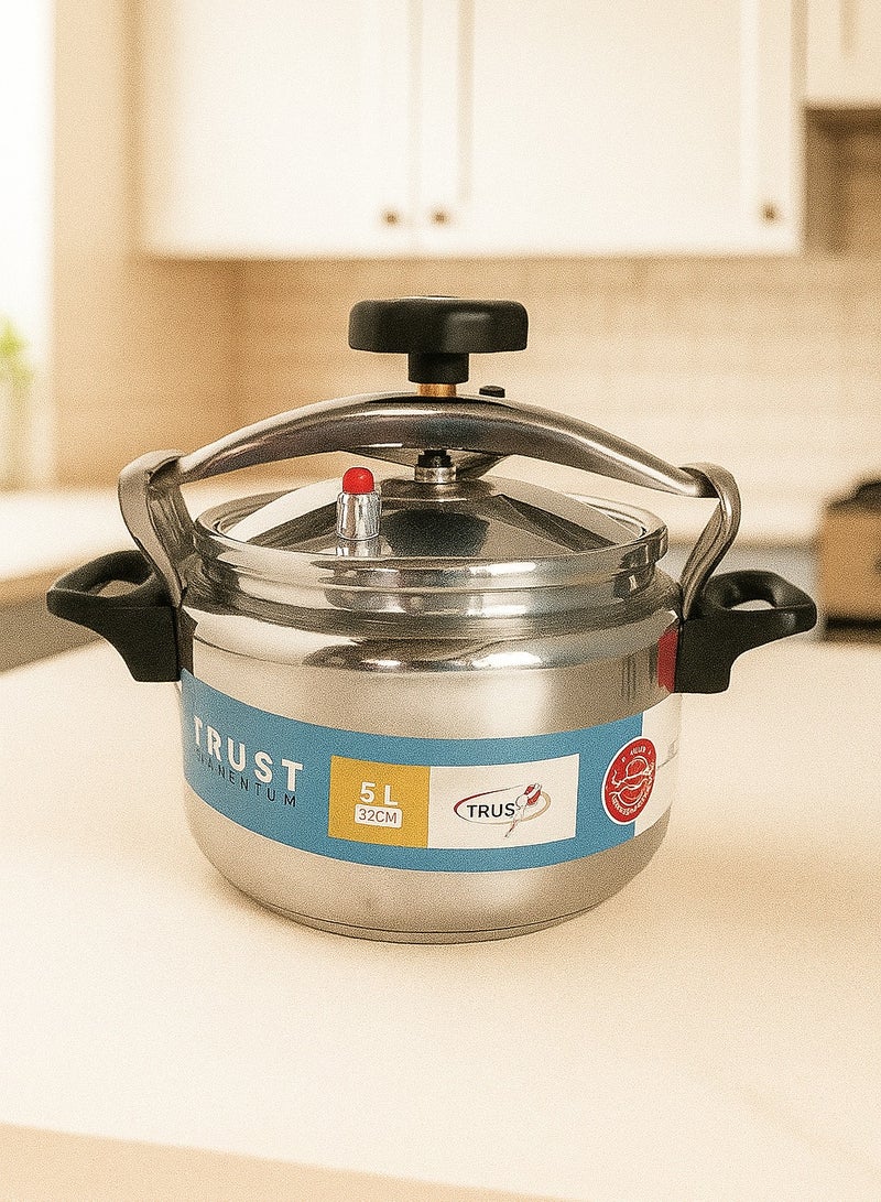 Trust Aluminium Pressure Cooker Silver 5L - Image 1