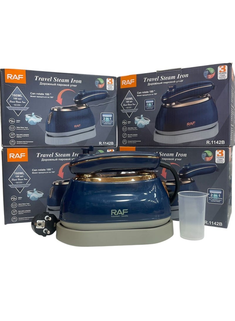 آر إيه أف مكواة بخار RAF 2 في 1 - مكواة بخار محمولة ومكواة جافة للملابس - صغيرة الحجم وقوية - Image 2