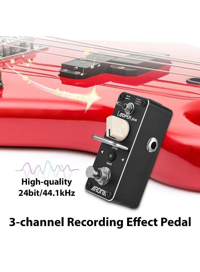 Aroma AROMA Loop Pedal for Electric Guitar 24bit/44.1khz Looper Effects Pedal Dual Color LED Status Indicator Volume Adjustment Recording Save Button  - Image 4