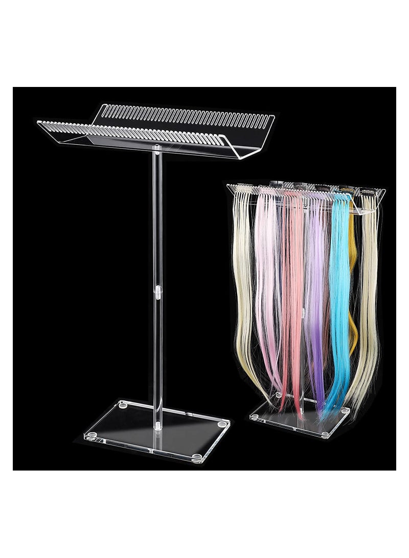SYOSI Acrylic Hair Extension Stand, Professional Wigs Styling Tool Hair Hanger, for Hair Salon, 1 Pcs, Clear - Image 1