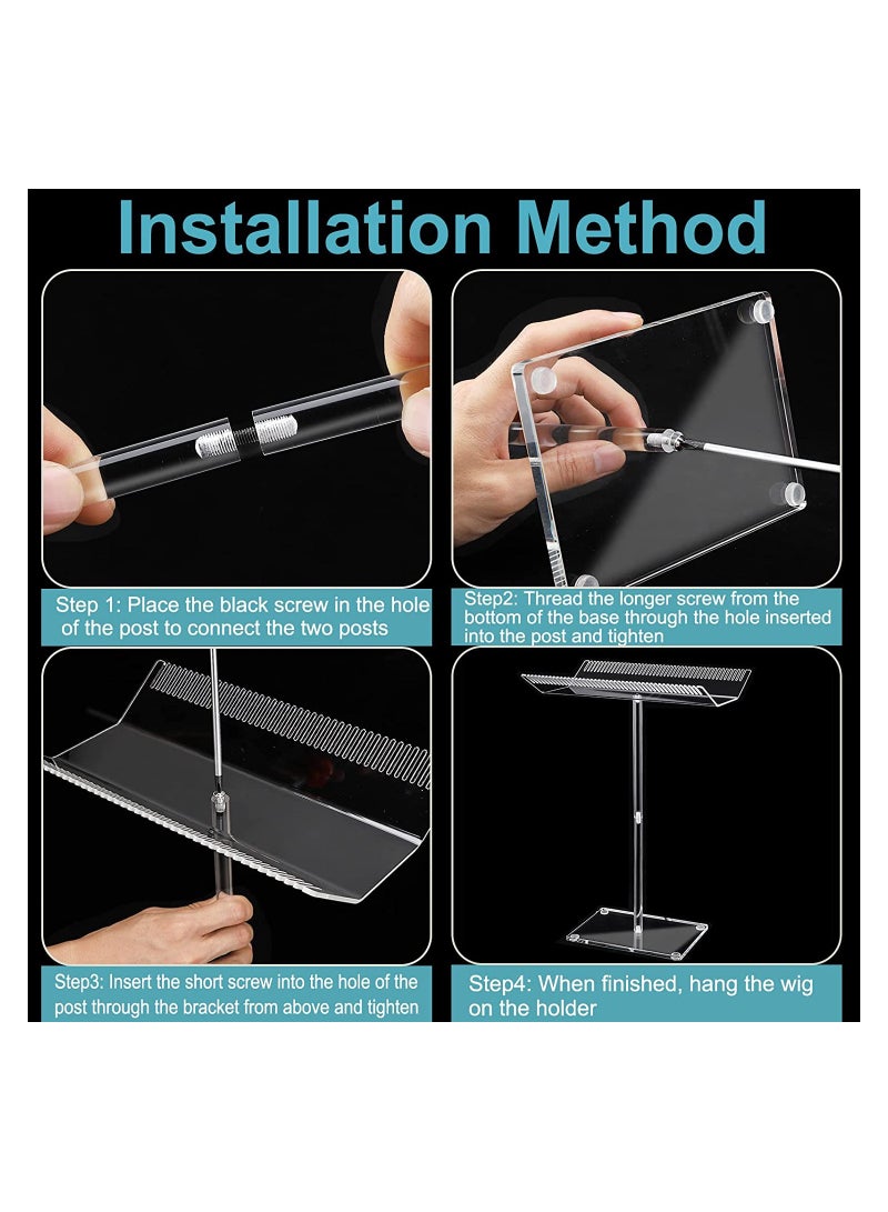 SYOSI Acrylic Hair Extension Stand, Professional Wigs Styling Tool Hair Hanger, for Hair Salon, 1 Pcs, Clear - Image 5