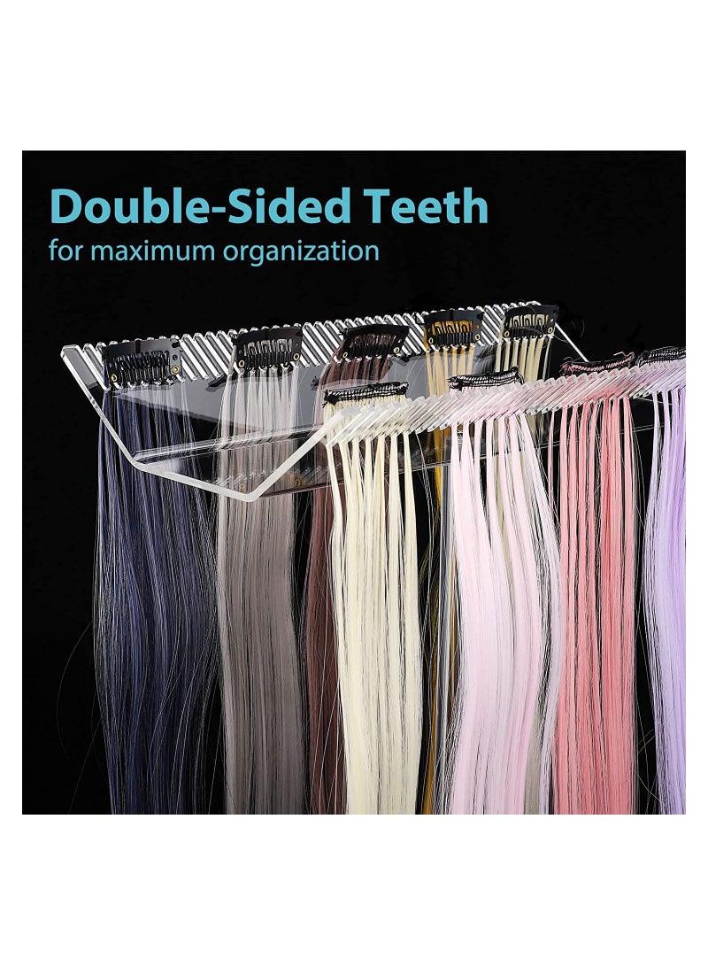 SYOSI Acrylic Hair Extension Stand, Professional Wigs Styling Tool Hair Hanger, for Hair Salon, 1 Pcs, Clear - Image 2