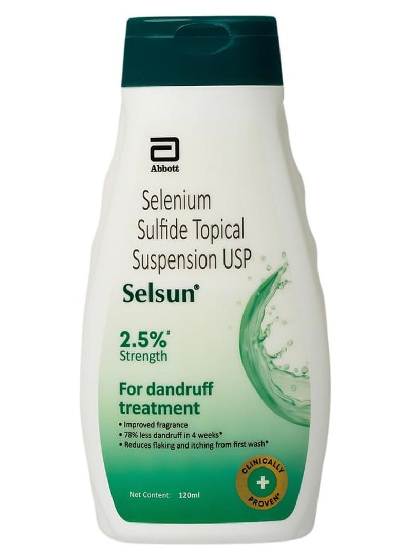 Selsun Suspension Anti Dandruff Shampoo, Clears away dandruff flakes, Relieves from excessive oil, Relieves from dandruff related itching (120ml) - Image 1