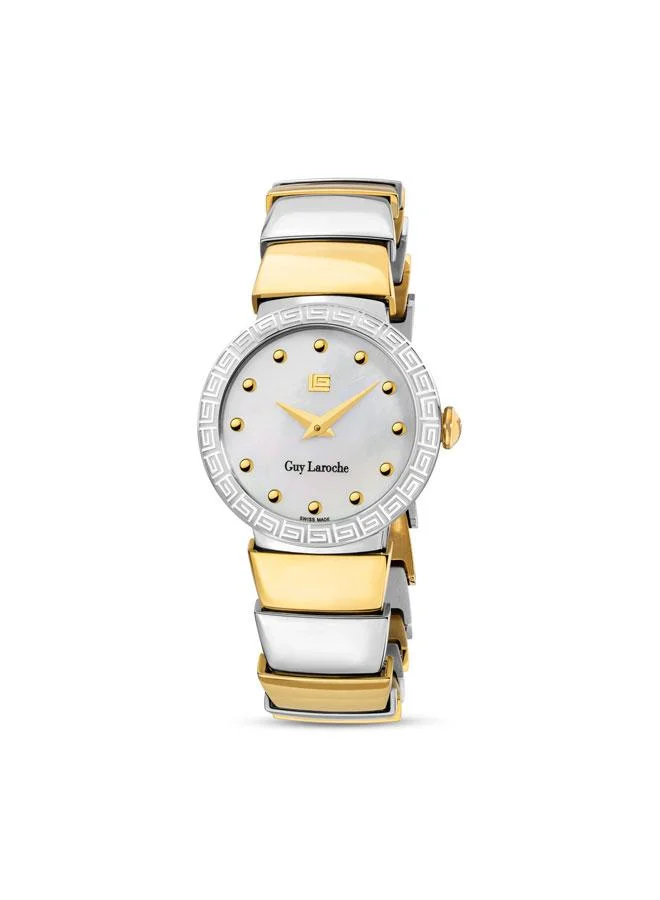 Anna White Dial Silver-Gold Metal Bracelet Analog Watch for Women 28mm