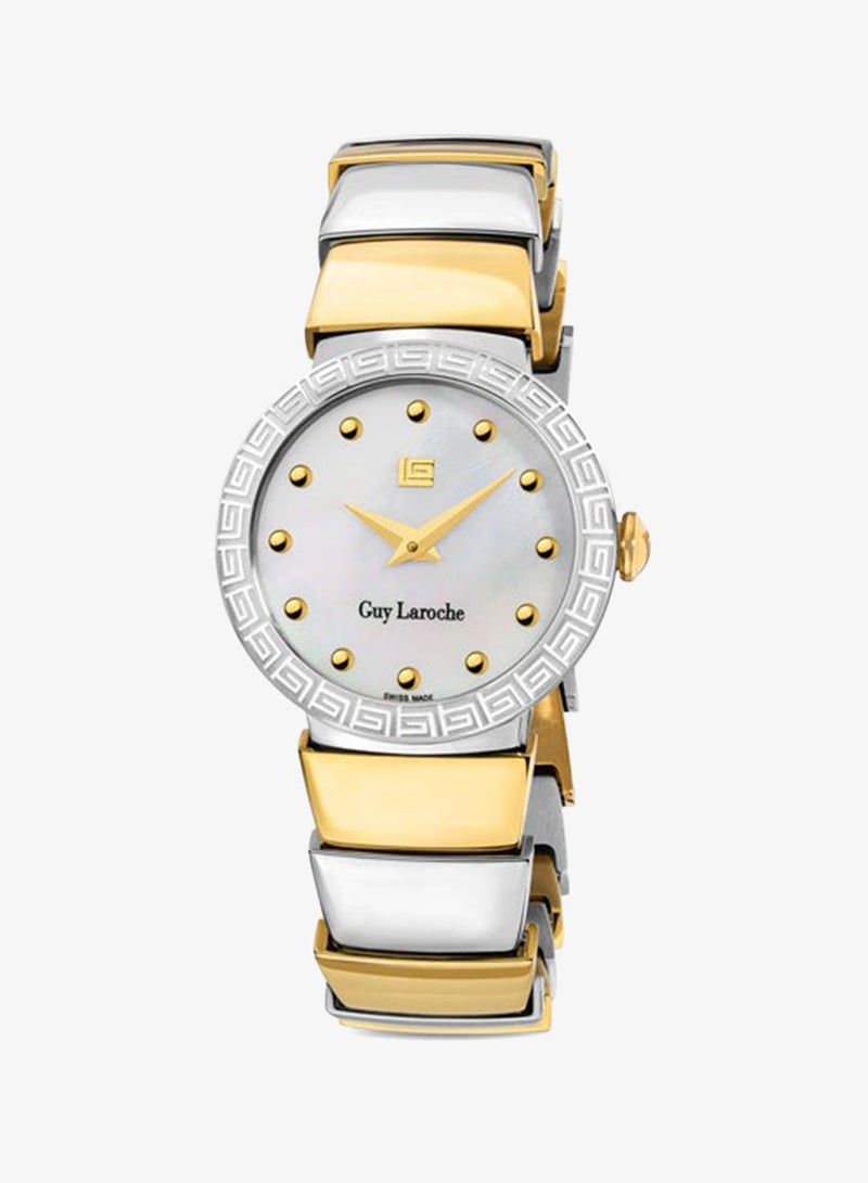 Guy Laroche Anna White Dial Stainless Steel Bracelet Analog Watch for Women, 28mm - Image 1
