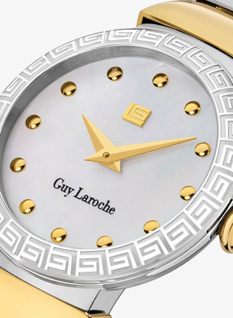 Guy Laroche Anna White Dial Stainless Steel Bracelet Analog Watch for Women, 28mm - Image 4