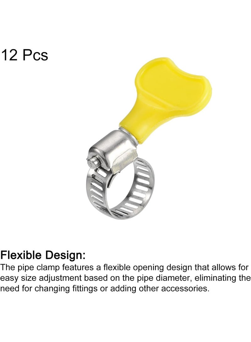 VITION 12pcs Steel Hose Clamps, 8-12mm Adjustable Pipe Clips with Plastic Handle for Securing Connections Gas Lines, Water, Oil Pipes - Image 3