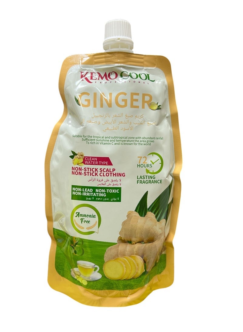 Kemo Cool Ammonia-Free Natural Organic Ginger Extract Black Hair Color Cream 1000ml - Image 3