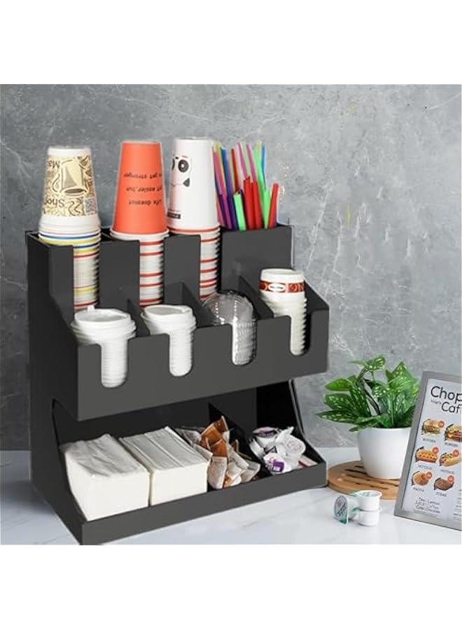 هوكور منظم اكواب القهوة والتوابل التجاري، حامل اكواب وغطاء 9/11 مقسم، منظم اكواب القهوة والتوابل في غرفة الاستراحة لمتجر القهوة والحليب والشاي (ايه) - Image 5