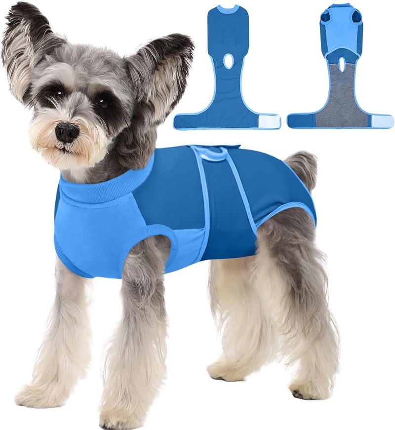 Kuoser Dog Recovery Suit Female, Dog Surgery Suit Male Neuter, Dog Body Suits After Surgery Anti Licking Pet Surgical Suit for Abdominal Wounds Skin Disease, Soft Dog Onesie Substitute Cone, Blue XS - Image 1
