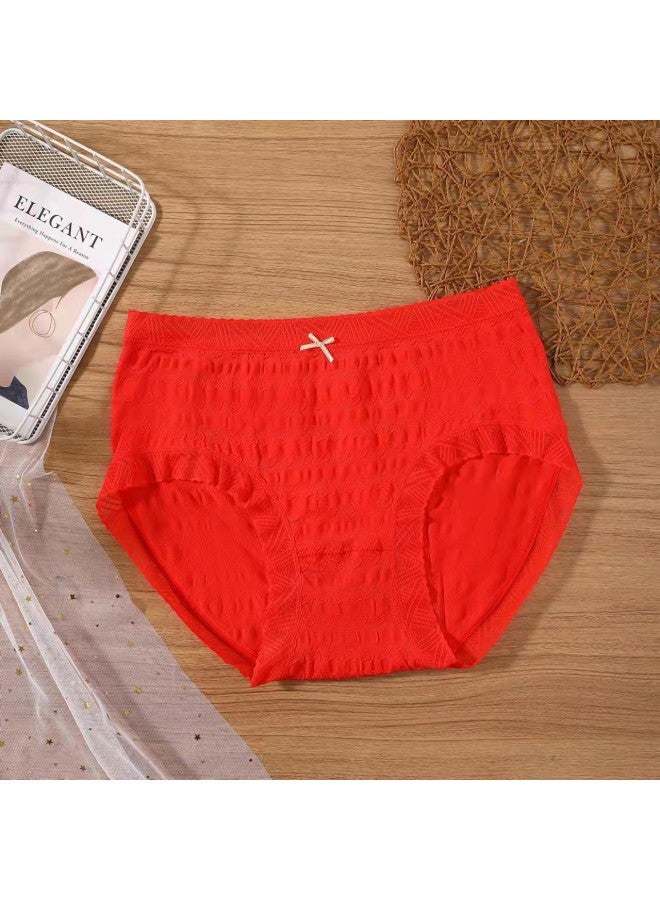 Chubby Girl 100.00kg Wearing Plus Size Traceless Women's Underwear Jacquard Women's Underwear Women's Breathable Mid-waist Women's Briefs