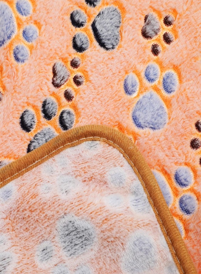 Tegeme 12 Pcs Pet Blankets Soft Fluffy Fleece Dog Cat Warm Paw Print Pattern Blankets Flannel Throw for Pets Dog Puppy Cat(23 x 16 Inch,Dark Gray, White, Camel) - Image 4