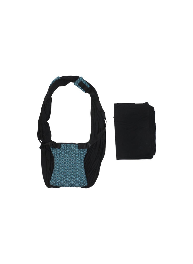 Petit Bebe Baby Vea Sling Carrier – Black & Blue - Image 1