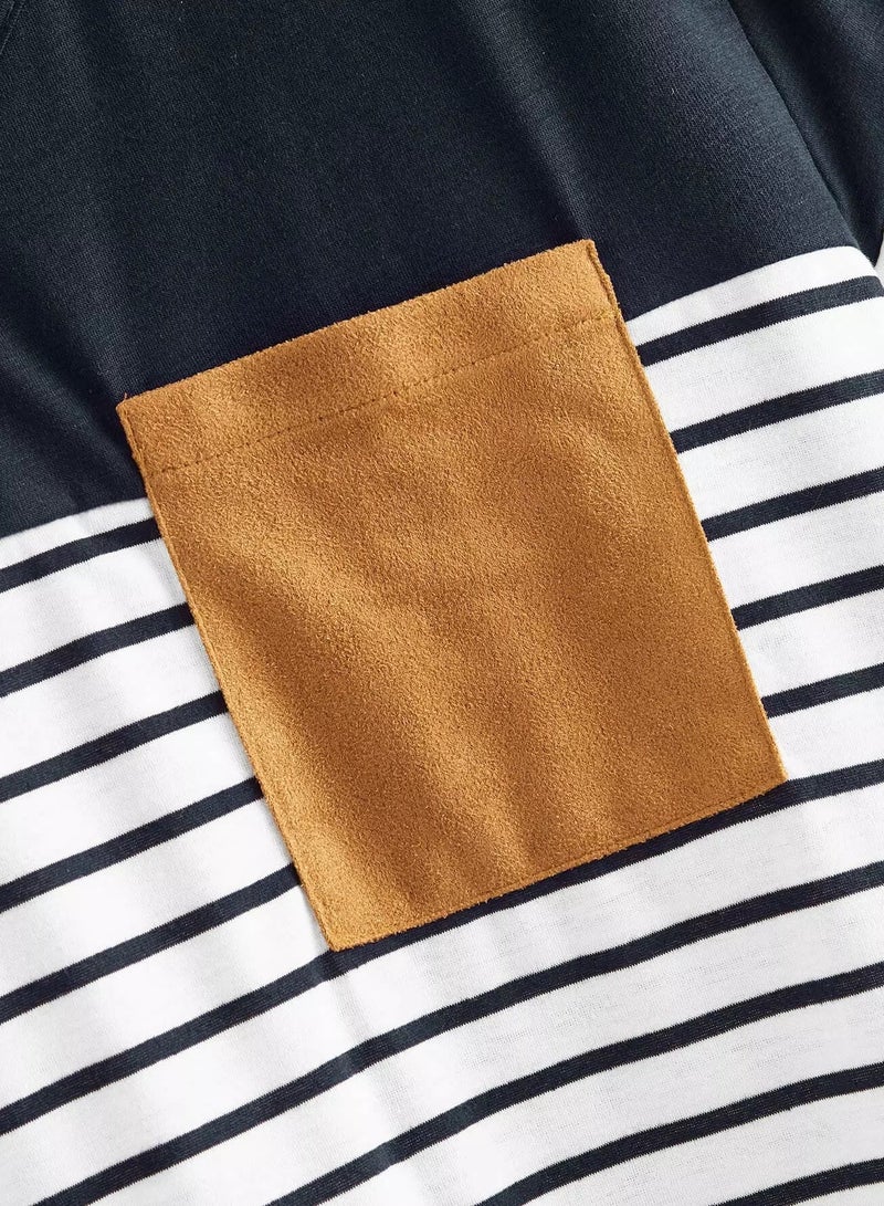 Plus Contrast Panel Striped Tee  - Image 4