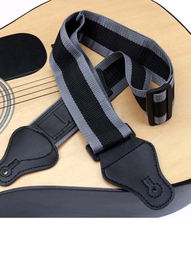 Generic Plug-in Pick Guitar Strap Soft Cotton Guitar Strap With 6 Picks Adjustable Acoustic Bass Strap  - Image 4