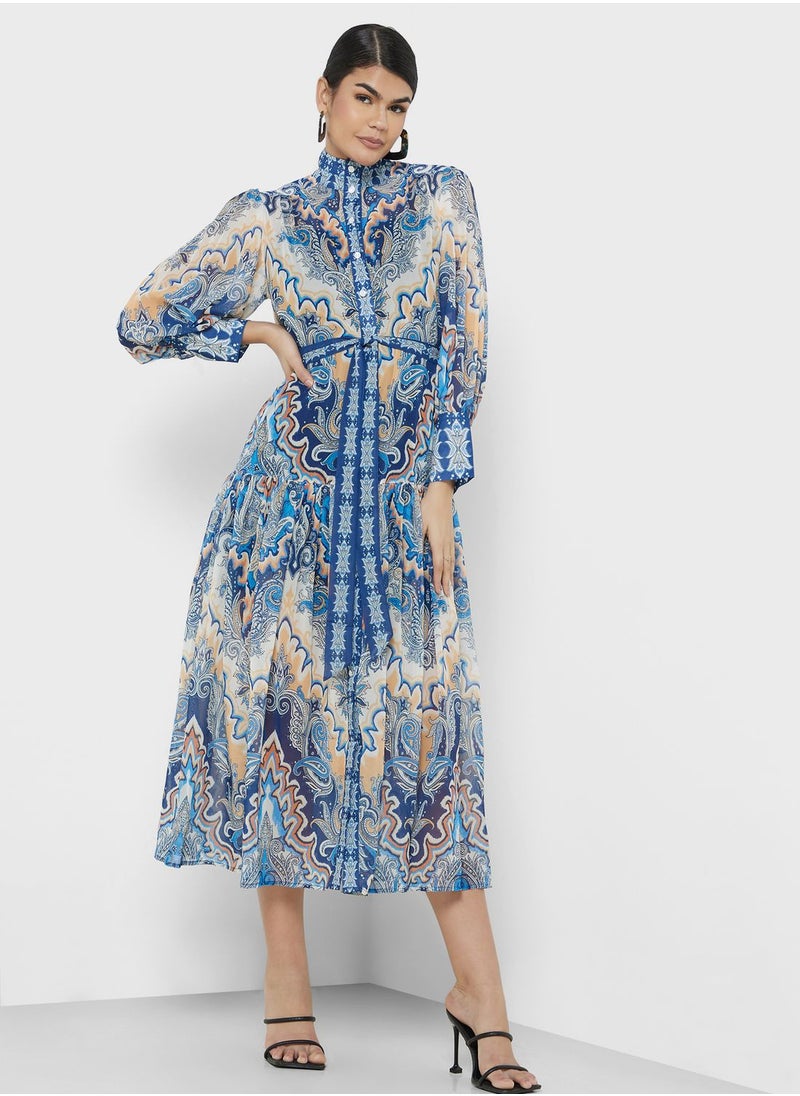 ELLA - Abtract Print Dress - Image 1
