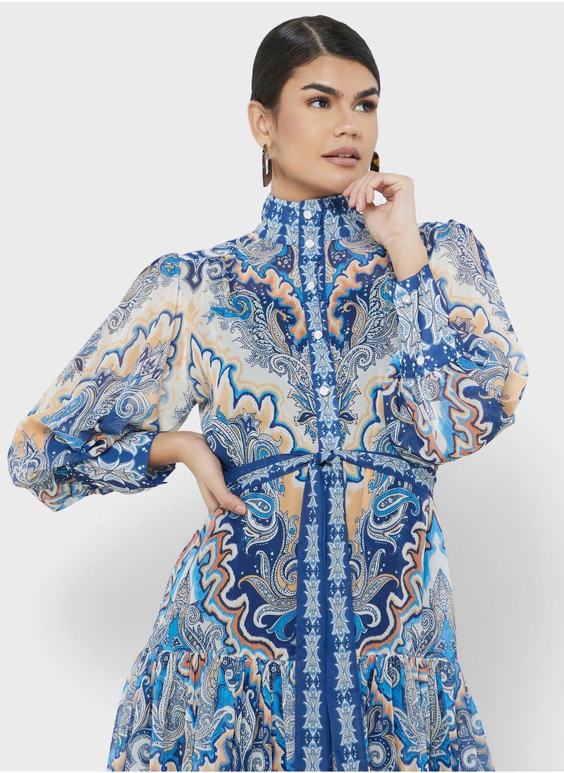 ELLA - Abtract Print Dress - Image 1