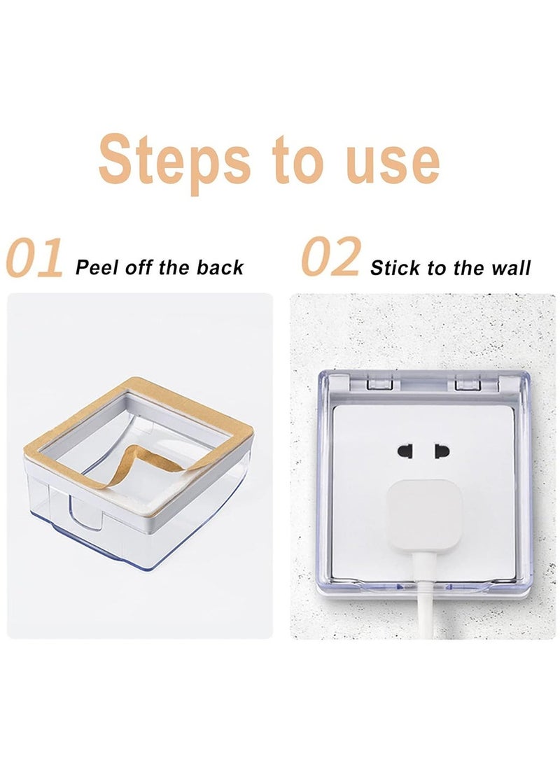 Waterproof Socket Cover Splashproof and Dustproof Switch Cover Protector Adhesive Wall Electric Plug Protection Box  - Image 5