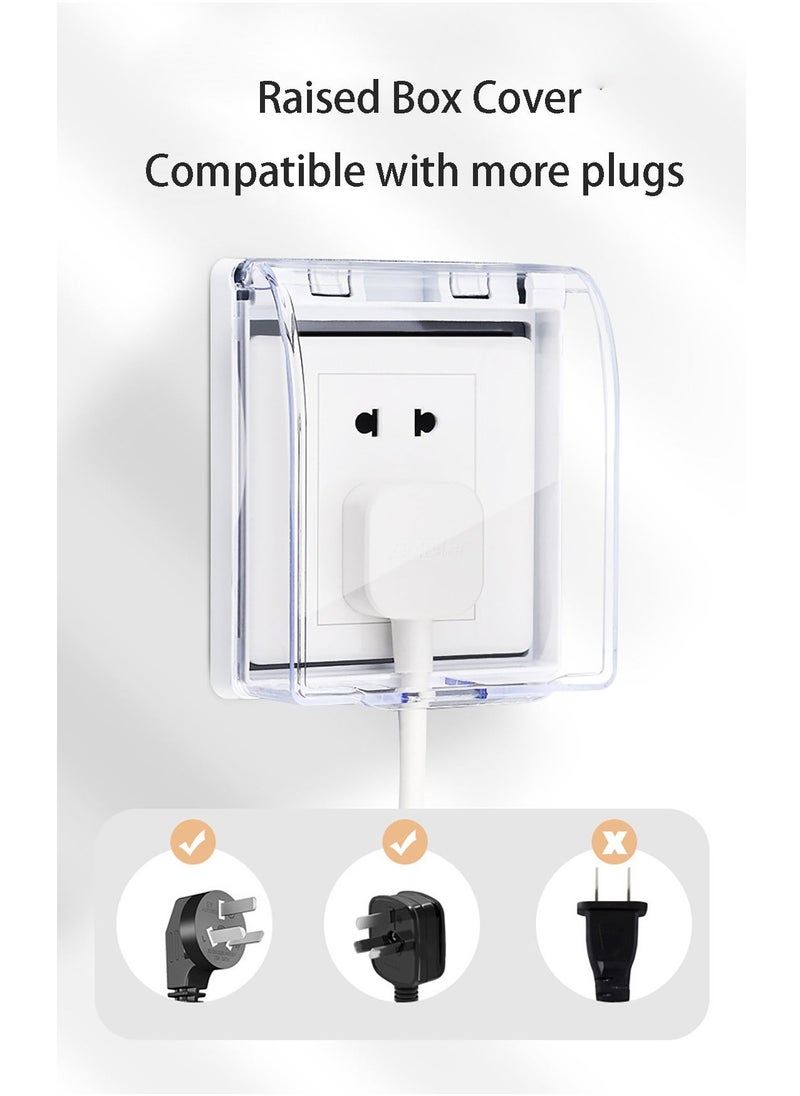 Waterproof Socket Cover Splashproof and Dustproof Switch Cover Protector Adhesive Wall Electric Plug Protection Box  - Image 4