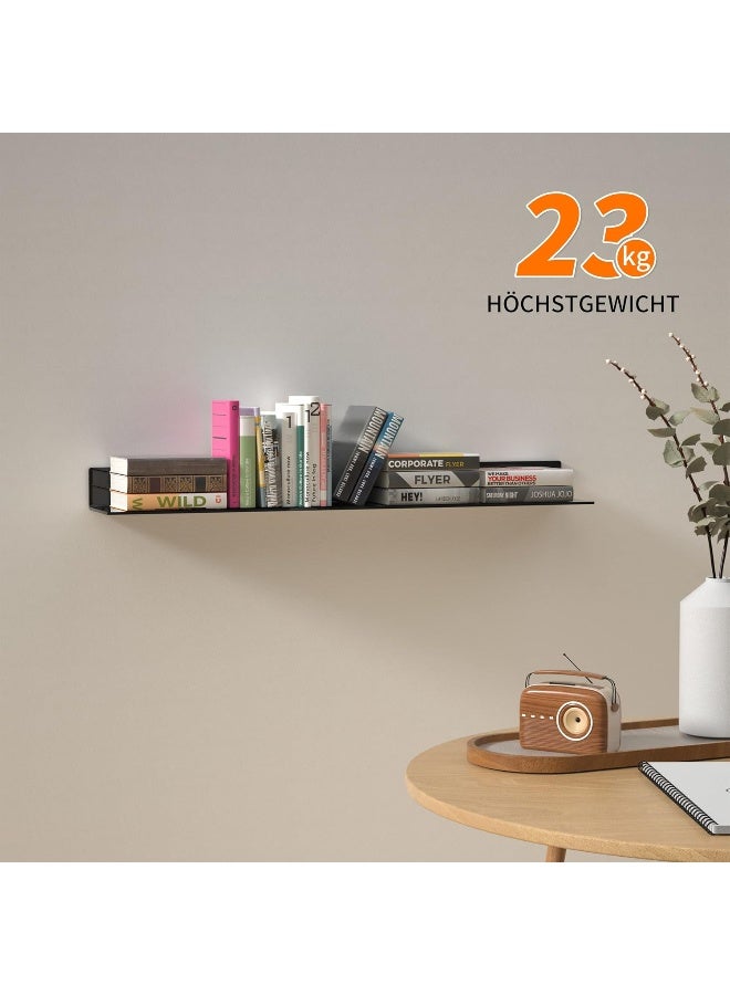 TPGP 91.5 cm Acrylic Long Wall Shelf Set of 2, Black Wall Mounted Acrylic Bathroom Shelves Display Organiser, Floating Shelf for Bottle Organizer, Spice, Wine, Toy, Controller, Cup - Image 4