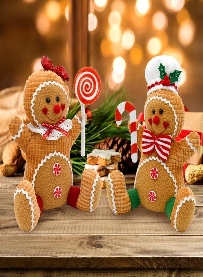 CRCZK Gingerbread Christmas Decorations Indoor, Candy Cane Christmas Decorations, Gingerbread Plush Centerpieces Tabletop Decor, Candyland Party Decorations Xmas Gift - Image 2