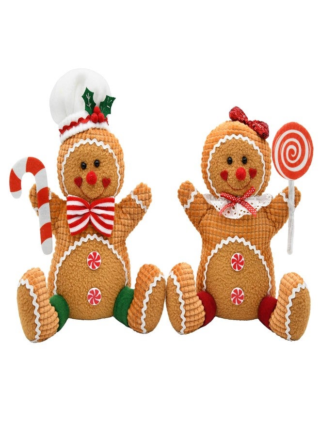 CRCZK Gingerbread Christmas Decorations Indoor, Candy Cane Christmas Decorations, Gingerbread Plush Centerpieces Tabletop Decor, Candyland Party Decorations Xmas Gift - Image 1