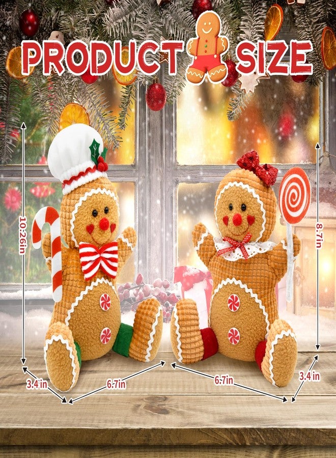 CRCZK Gingerbread Christmas Decorations Indoor, Candy Cane Christmas Decorations, Gingerbread Plush Centerpieces Tabletop Decor, Candyland Party Decorations Xmas Gift - Image 3
