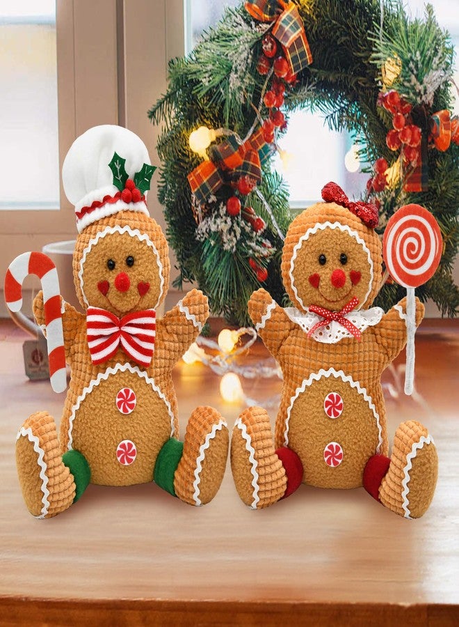 CRCZK Gingerbread Christmas Decorations Indoor, Candy Cane Christmas Decorations, Gingerbread Plush Centerpieces Tabletop Decor, Candyland Party Decorations Xmas Gift - Image 5